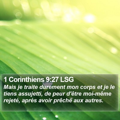 1 Corinthiens 9:27 LSG Bible Verse Image
