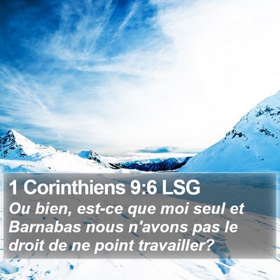 1 Corinthiens 9:6 LSG Bible Verse Image