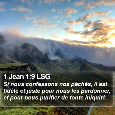 1 Jean 1:9 LSG Bible Verse Image