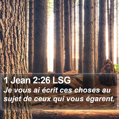 1 Jean 2:26 LSG Bible Verse Image