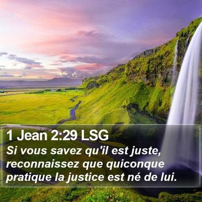 1 Jean 2:29 LSG Bible Verse Image
