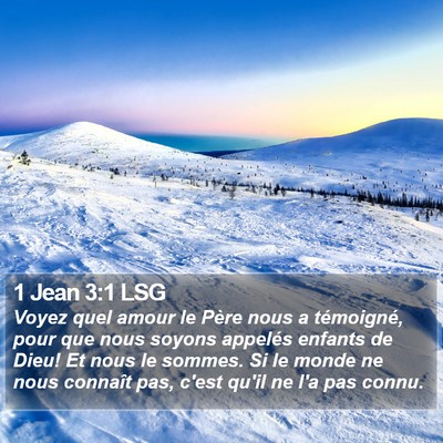 1 Jean 3:1 LSG Bible Verse Image