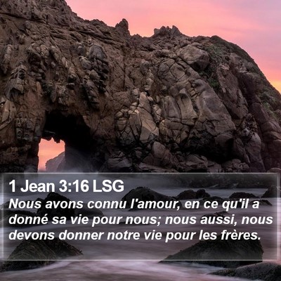 1 Jean 3:16 LSG Bible Verse Image
