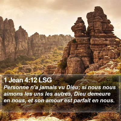 1 Jean 4:12 LSG Bible Verse Image
