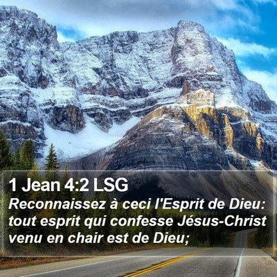 1 Jean 4:2 LSG Bible Verse Image