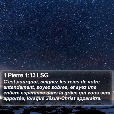 1 Pierre 1:13 LSG Bible Verse Image
