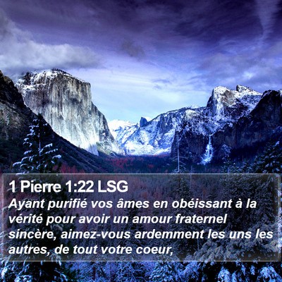 1 Pierre 1:22 LSG Bible Verse Image