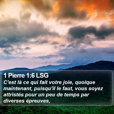 1 Pierre 1:6 LSG Bible Verse Image
