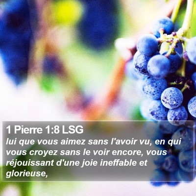 1 Pierre 1:8 LSG Bible Verse Image