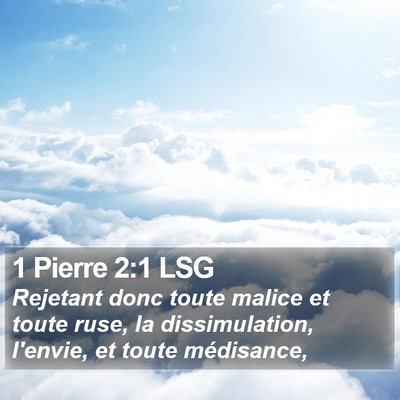 1 Pierre 2:1 LSG Bible Verse Image