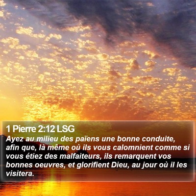 1 Pierre 2:12 LSG Bible Verse Image