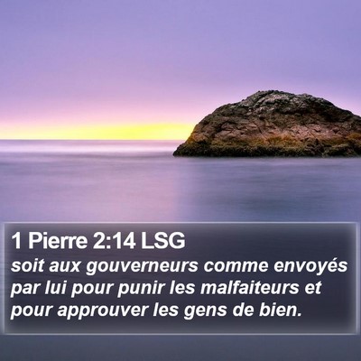 1 Pierre 2:14 LSG Bible Verse Image