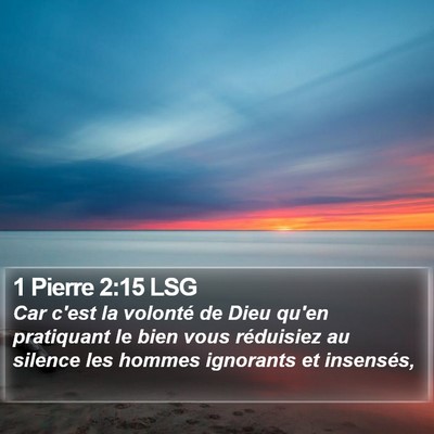 1 Pierre 2:15 LSG Bible Verse Image