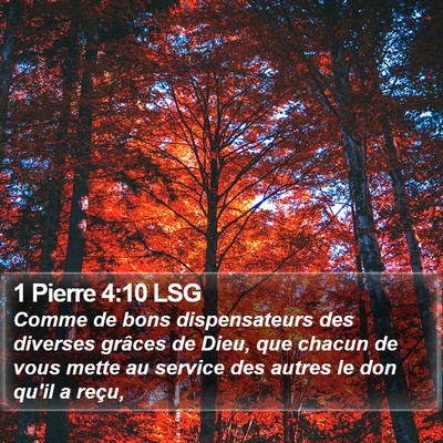 1 Pierre 4:10 LSG Bible Verse Image