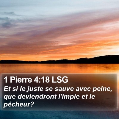 1 Pierre 4:18 LSG Bible Verse Image