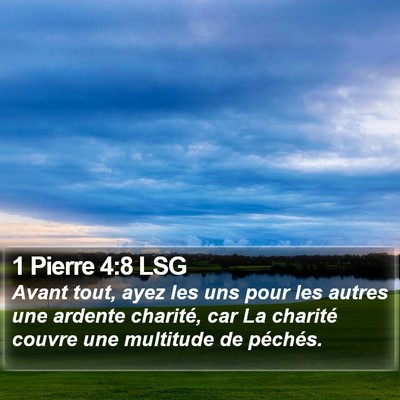1 Pierre 4:8 LSG Bible Verse Image