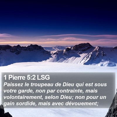 1 Pierre 5:2 LSG Bible Verse Image