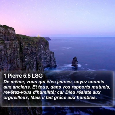 1 Pierre 5:5 LSG Bible Verse Image