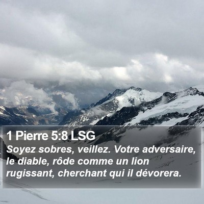 1 Pierre 5:8 LSG Bible Verse Image