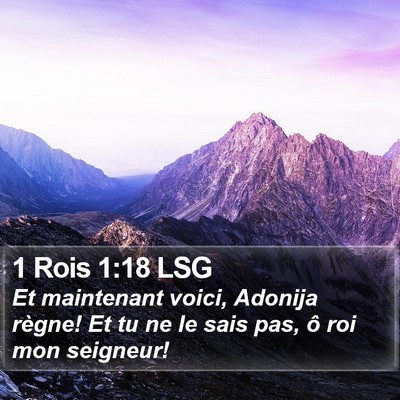 1 Rois 1:18 LSG Bible Verse Image