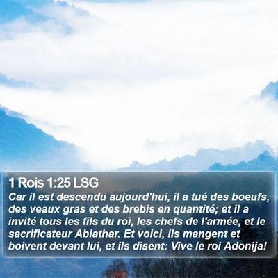 1 Rois 1:25 LSG Bible Verse Image