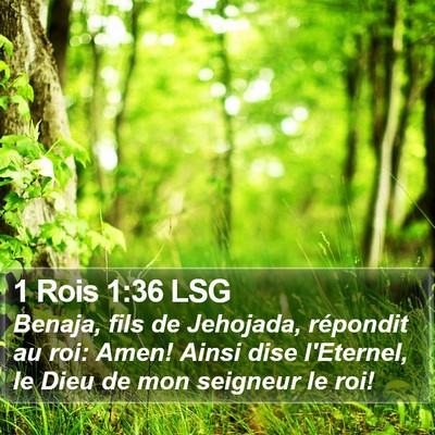 1 Rois 1:36 LSG Bible Verse Image