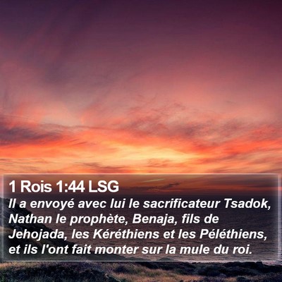 1 Rois 1:44 LSG Bible Verse Image