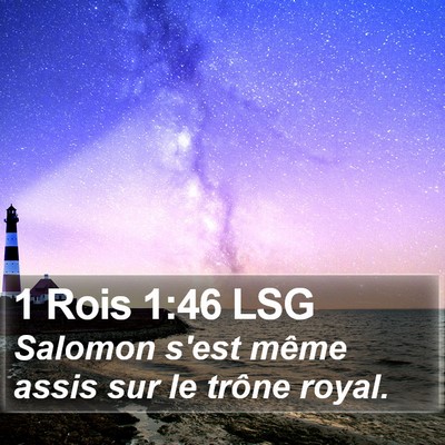 1 Rois 1:46 LSG Bible Verse Image
