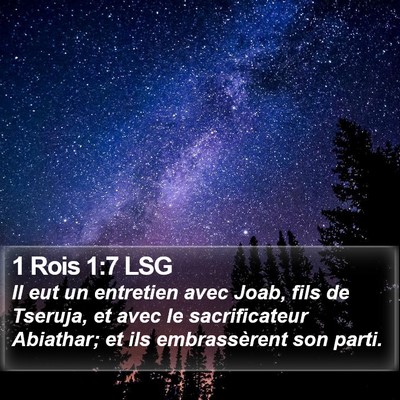 1 Rois 1:7 LSG Bible Verse Image