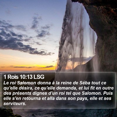 1 Rois 10:13 LSG Bible Verse Image