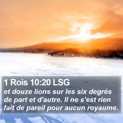 1 Rois 10:20 LSG Bible Verse Image