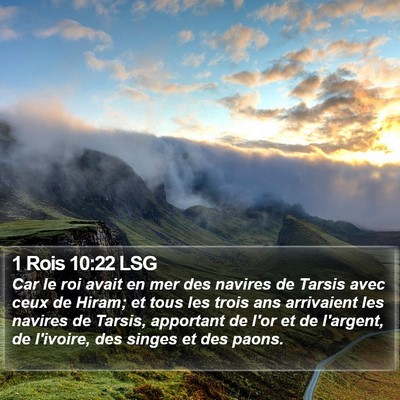 1 Rois 10:22 LSG Bible Verse Image