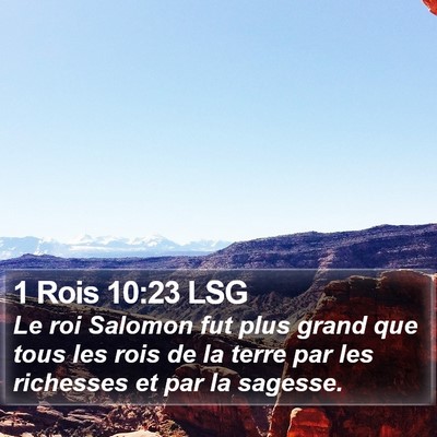 1 Rois 10:23 LSG Bible Verse Image