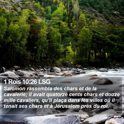 1 Rois 10:26 LSG Bible Verse Image