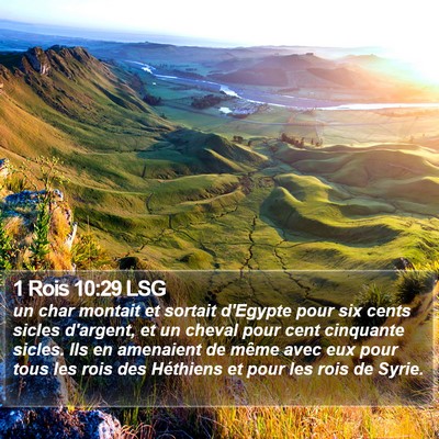 1 Rois 10:29 LSG Bible Verse Image