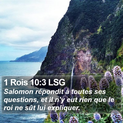 1 Rois 10:3 LSG Bible Verse Image