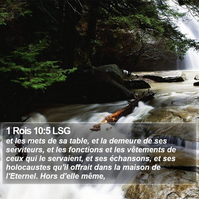 1 Rois 10:5 LSG Bible Verse Image