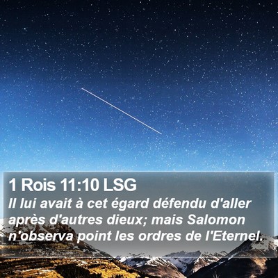 1 Rois 11:10 LSG Bible Verse Image