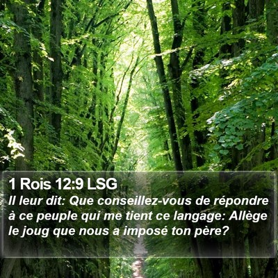 1 Rois 12:9 LSG Bible Verse Image