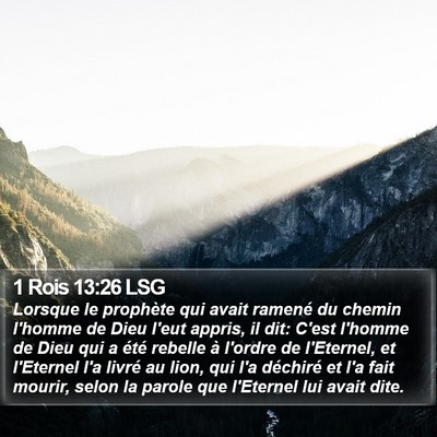 1 Rois 13:26 LSG Bible Verse Image