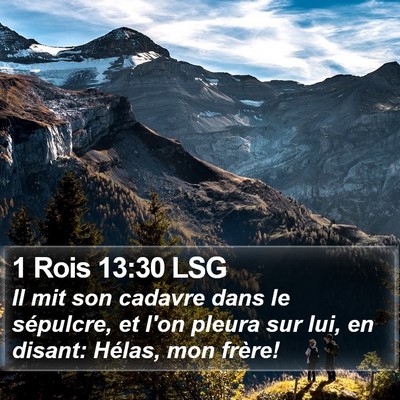 1 Rois 13:30 LSG Bible Verse Image