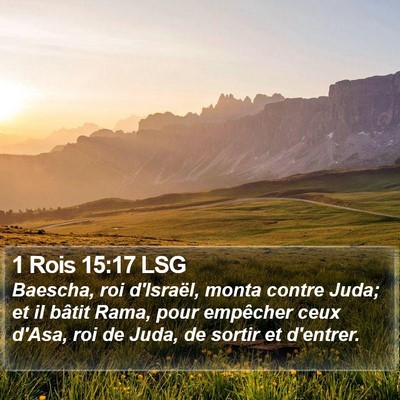 1 Rois 15:17 LSG Bible Verse Image