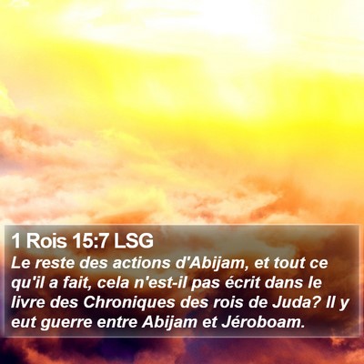 1 Rois 15:7 LSG Bible Verse Image