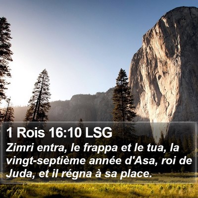 1 Rois 16:10 LSG Bible Verse Image