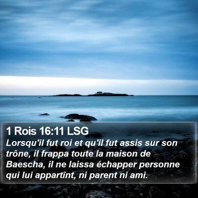 1 Rois 16:11 LSG Bible Verse Image