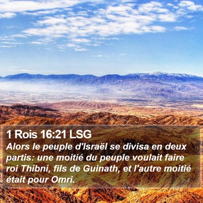 1 Rois 16:21 LSG Bible Verse Image