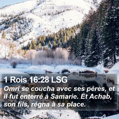 1 Rois 16:28 LSG Bible Verse Image