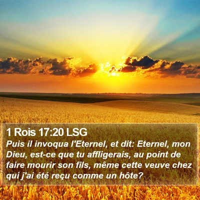 1 Rois 17:20 LSG Bible Verse Image