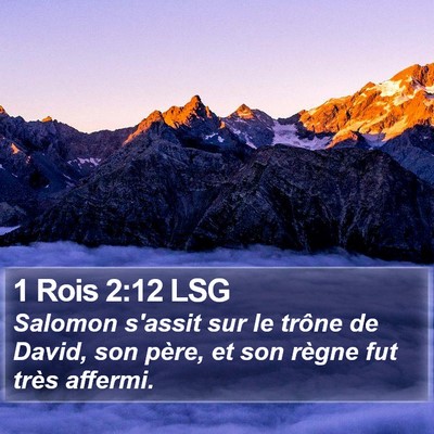1 Rois 2:12 LSG Bible Verse Image