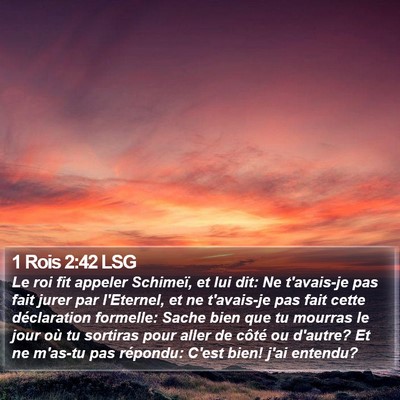 1 Rois 2:42 LSG Bible Verse Image